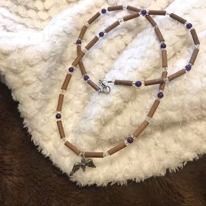 Sandalwood angel wing necklace